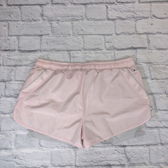 💰Bundle 3/$30 Reebok athletic shorts Light Pink/gray Dri-Fit Size Large Layered - Picture 2 of 14